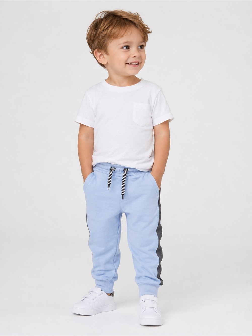 38. Volcom • NWT Kids Light Blue Jogger Pants with Dark Gray Side Stripe